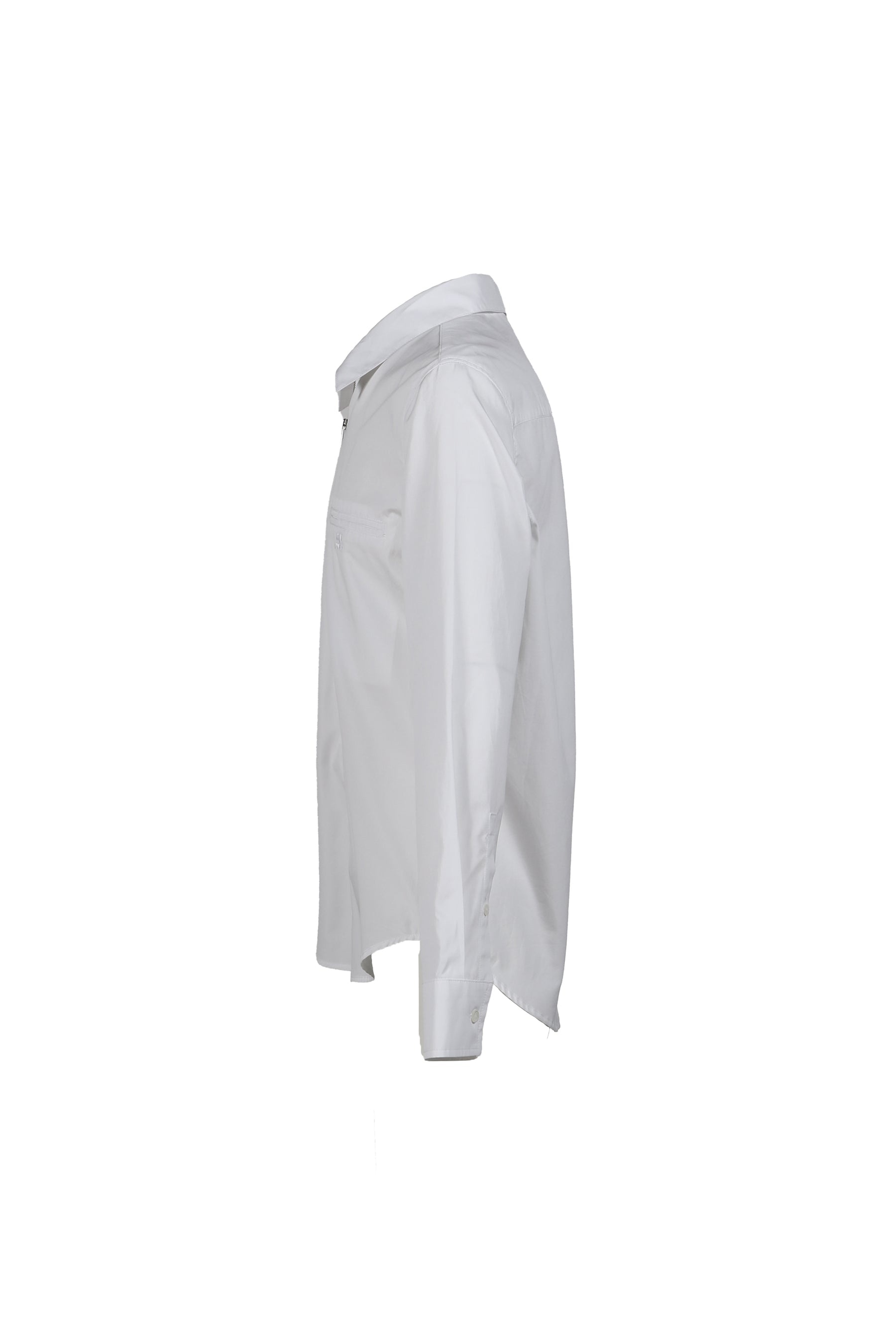 ZIPPED POPLIN SHIRT / WHT - 3