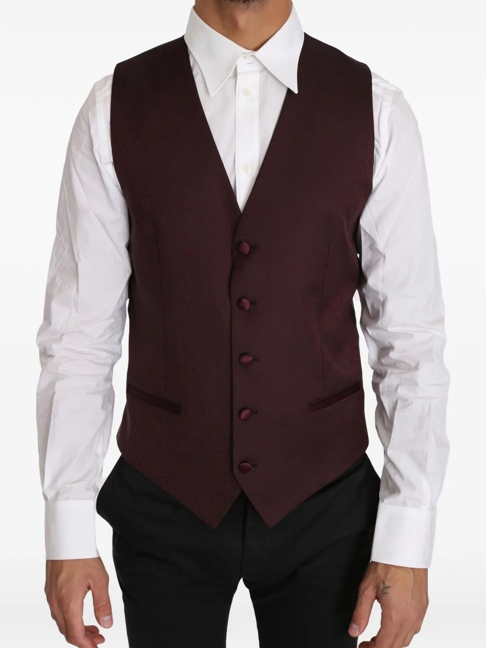 textured-pattern waistcoat - 1