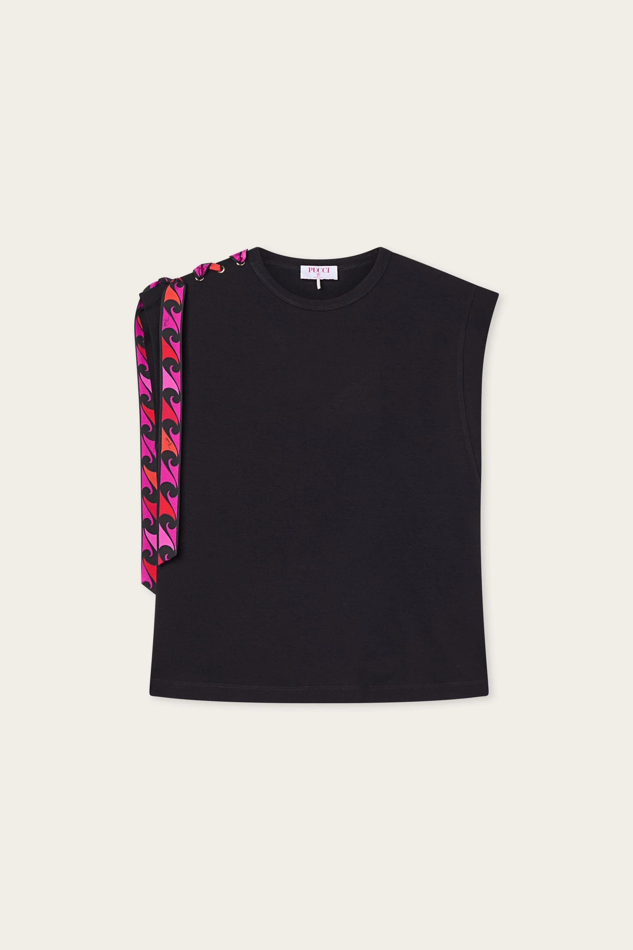 T-SHIRT WITH FOULARD DETAIL - 1