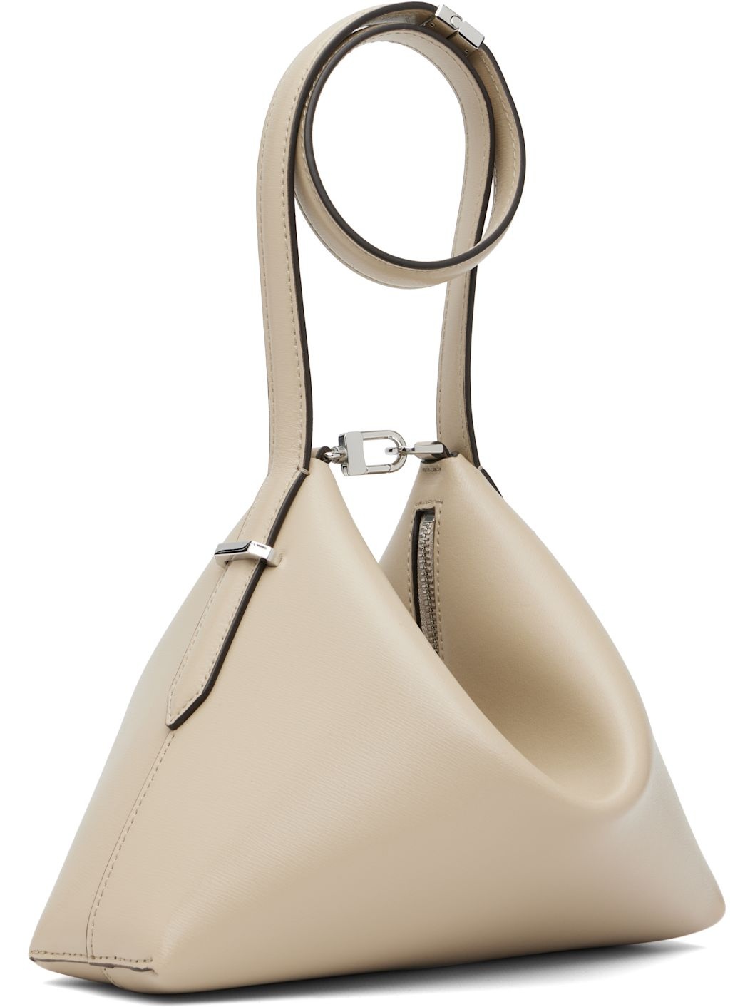 Taupe Bevel Leather Wristlet Clutch - 2