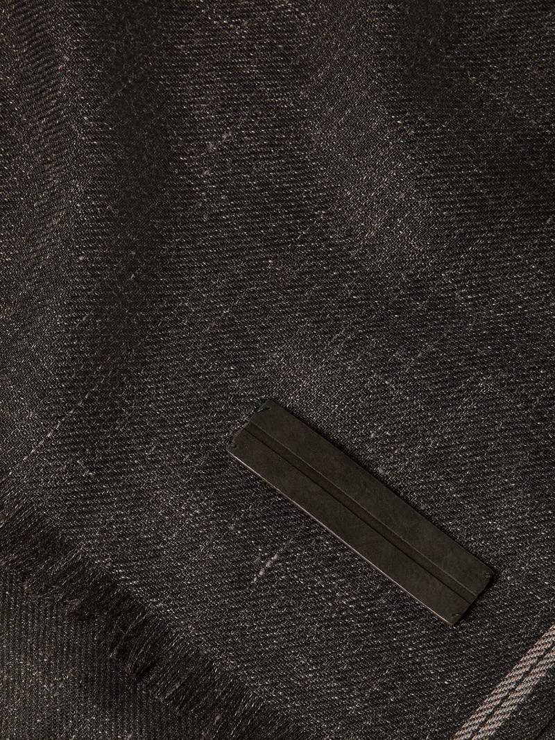 ZEGNA DARK BROWN CASHMERE AND LINEN SCARF outlook