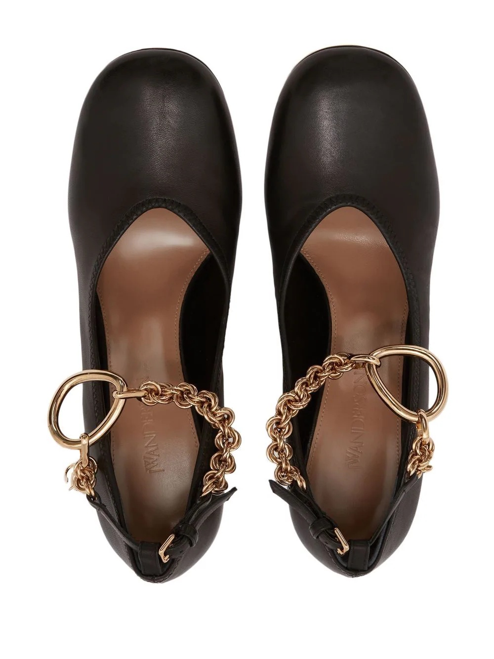 ankle-chain leather pumps - 3