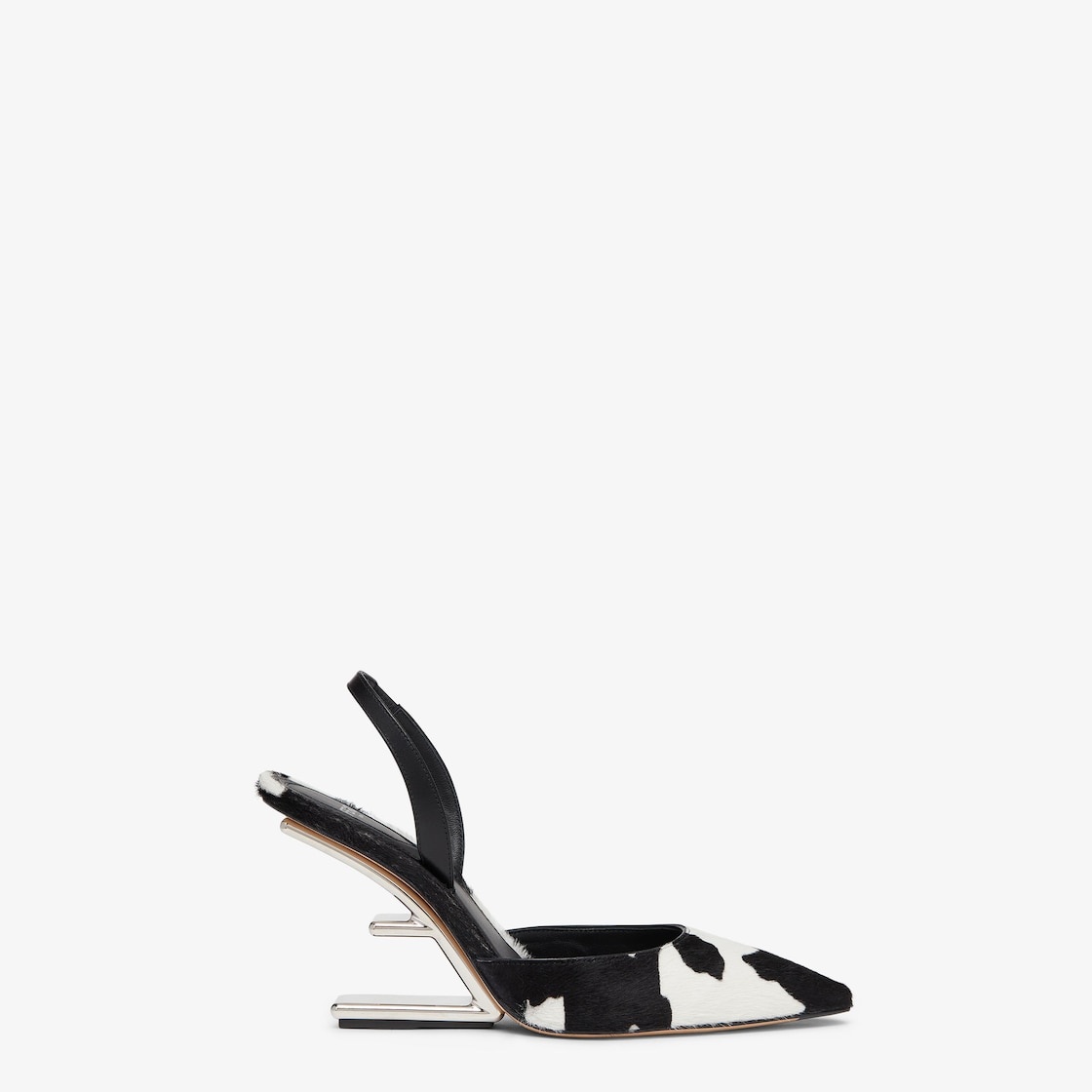 Spotted pony hair high-heeled slingbacks - 1