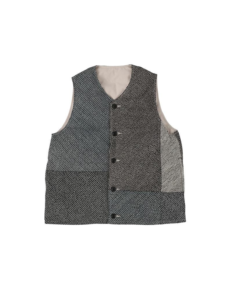 KORA DOWN VEST (VT.SHIBORI) BLACK 1