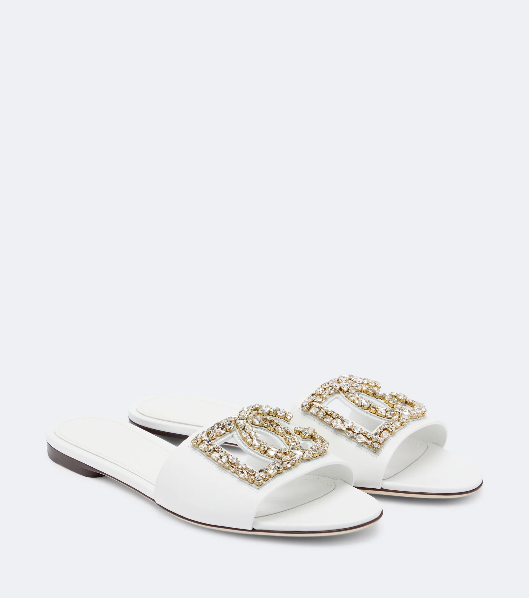 DG embellished leather slides - 1