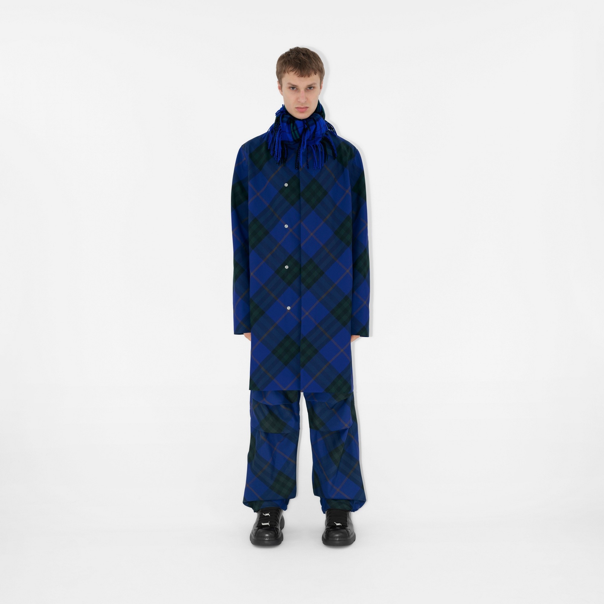 Mid-length Check Car Coat - 2