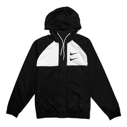 Nike Sportswear Swoosh Men's Woven Hooded Jacket 'Black' CJ4889-011 - 1