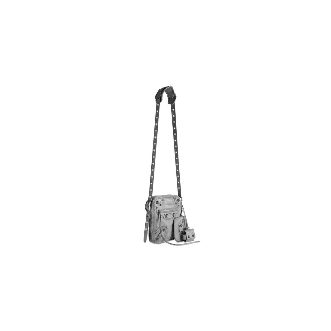 Men's Le Cagole Men Crossbody Bag Used Effect in Grey - 2