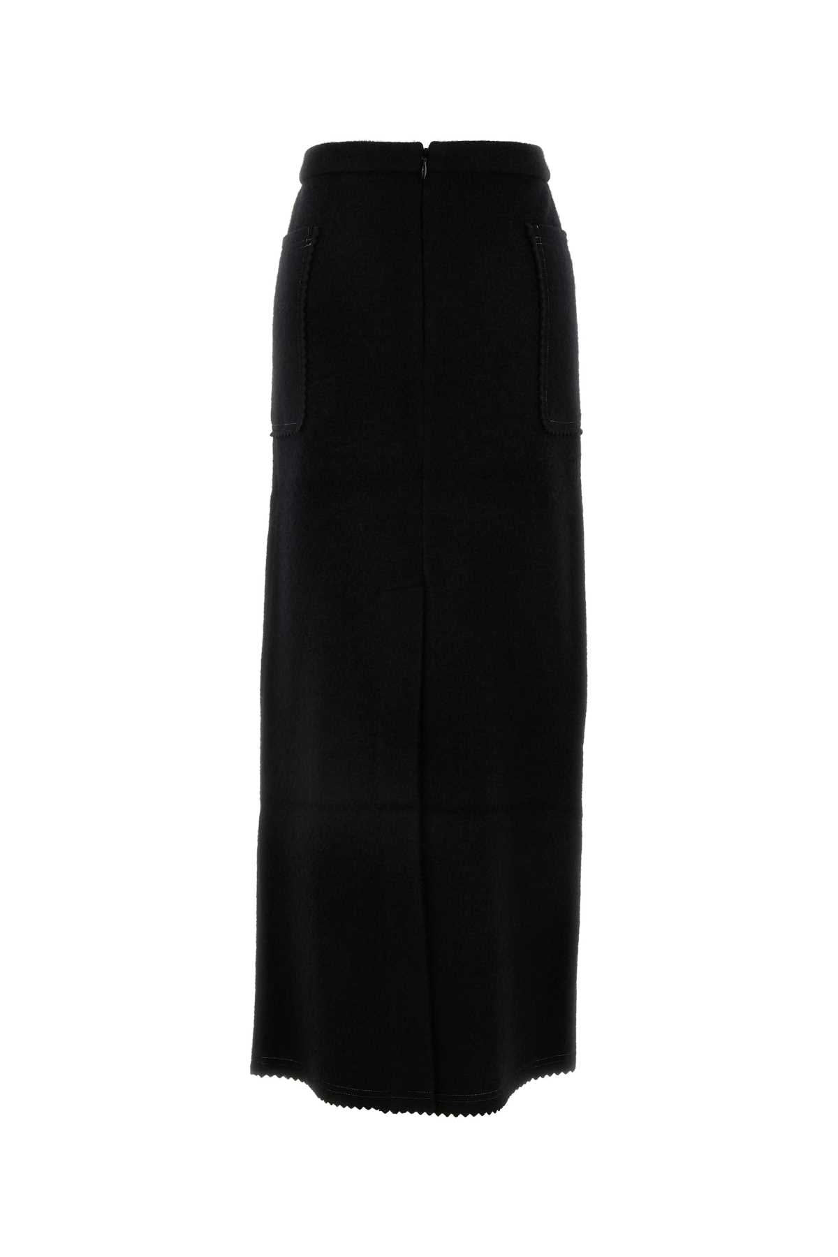 Max Mara Women Black Wool Blend Galosce Skirt - 2