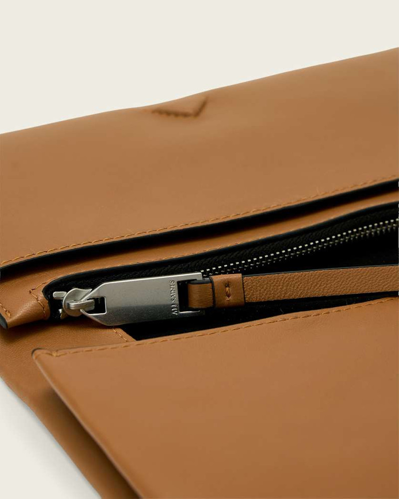 ALLSAINTS HARLUNA LEATHER CLUTCH BAG outlook