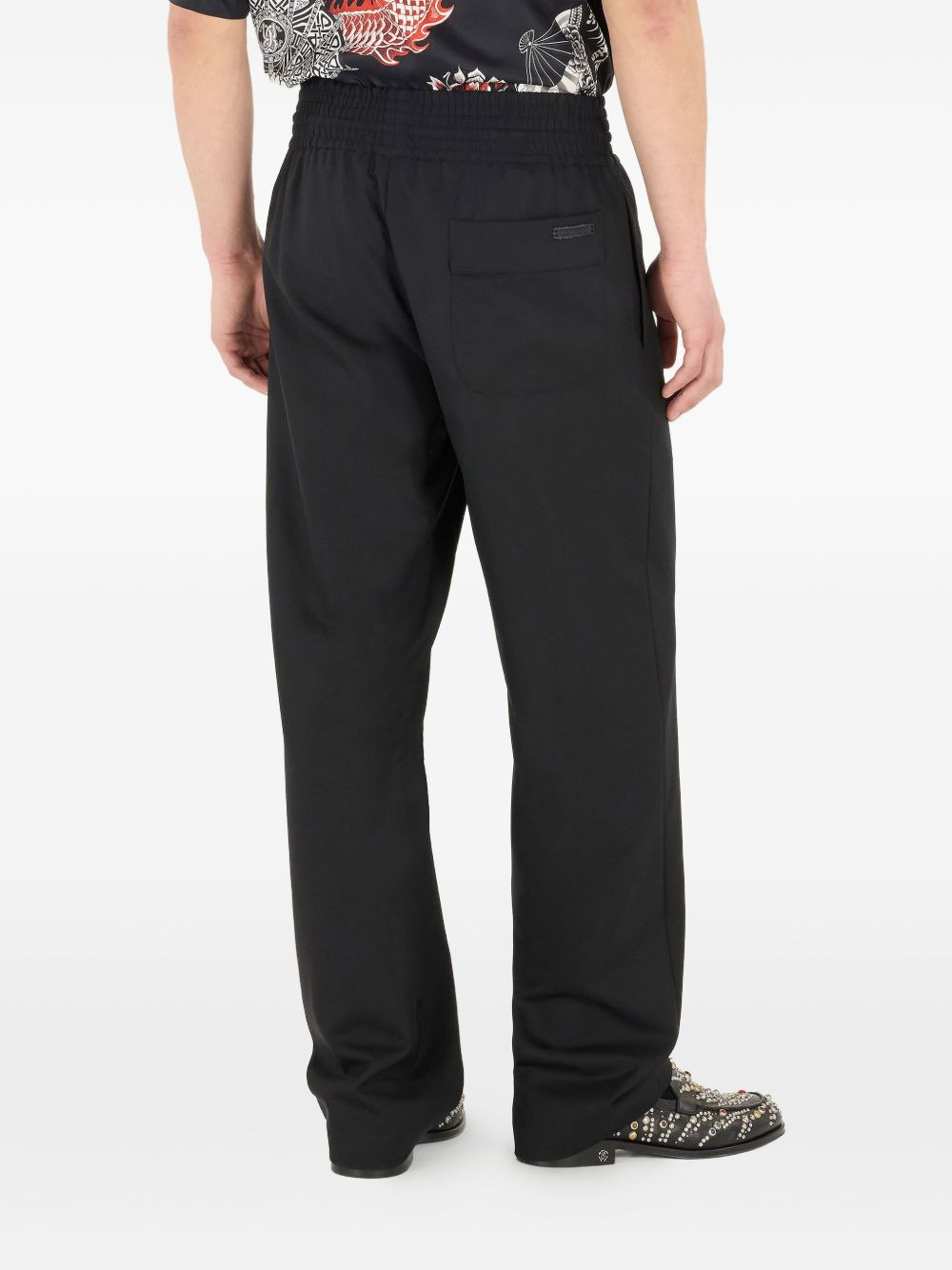 elasticated-waist virgin-wool trousers - 4
