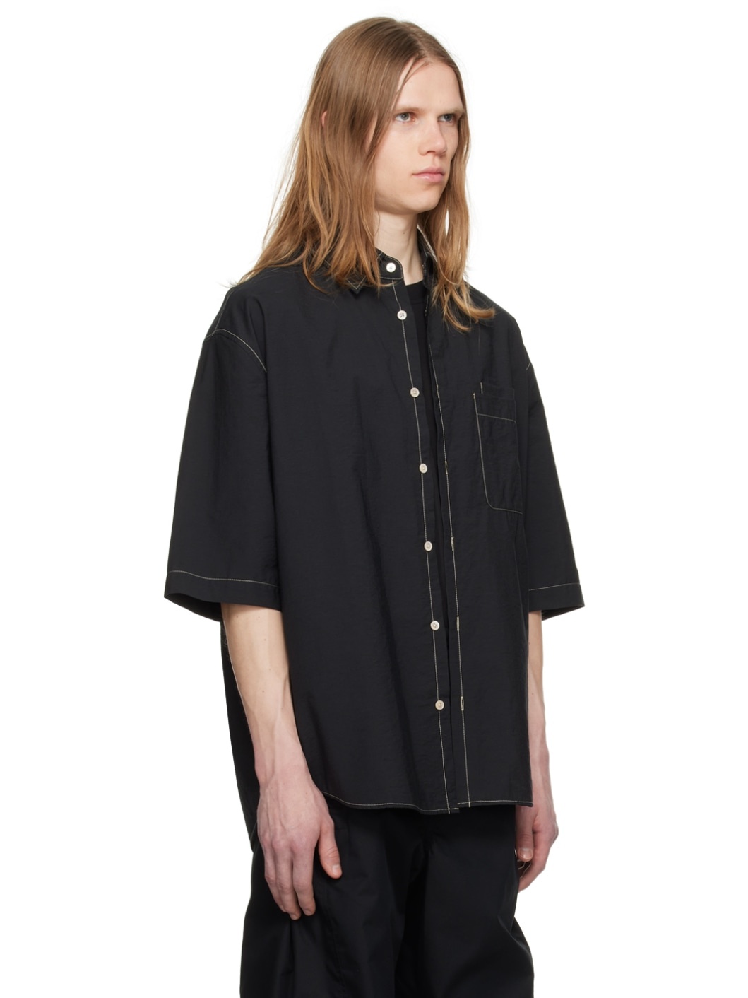 Black Double Pocket Shirt - 2