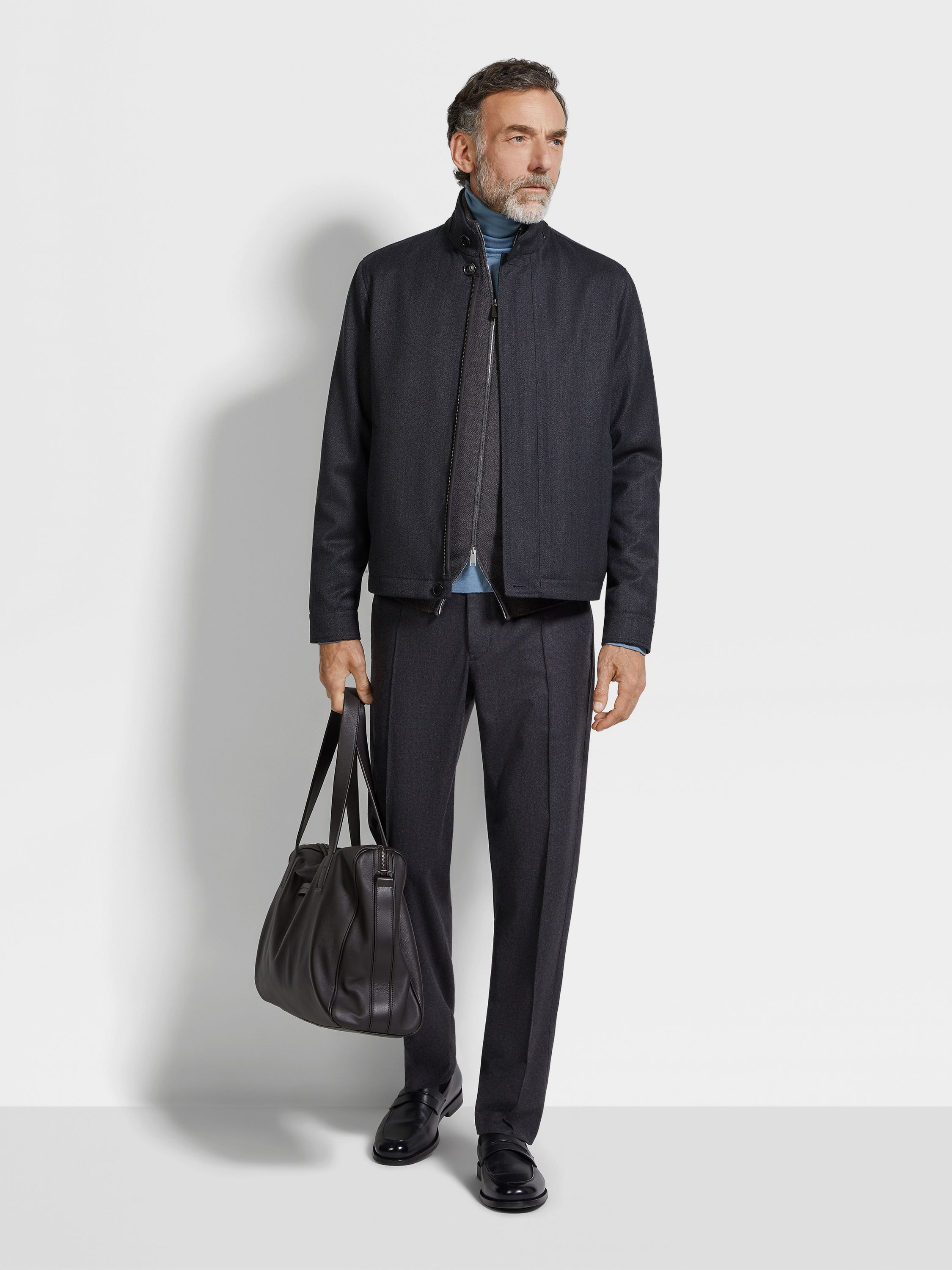 LIGHT BLUE MÉLANGE CASHSETA TURTLENECK - 3