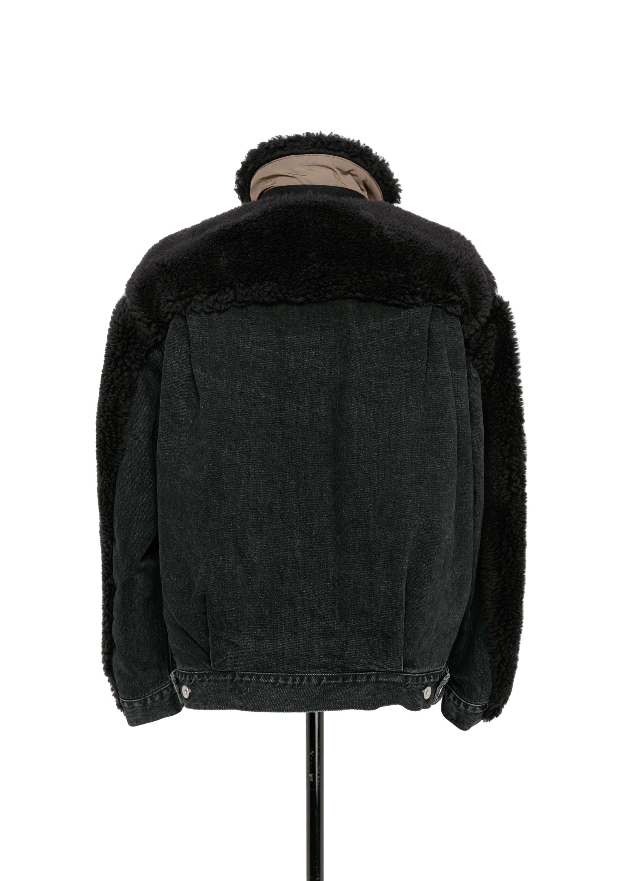 Faux Shearling x Denim Blouson - 5