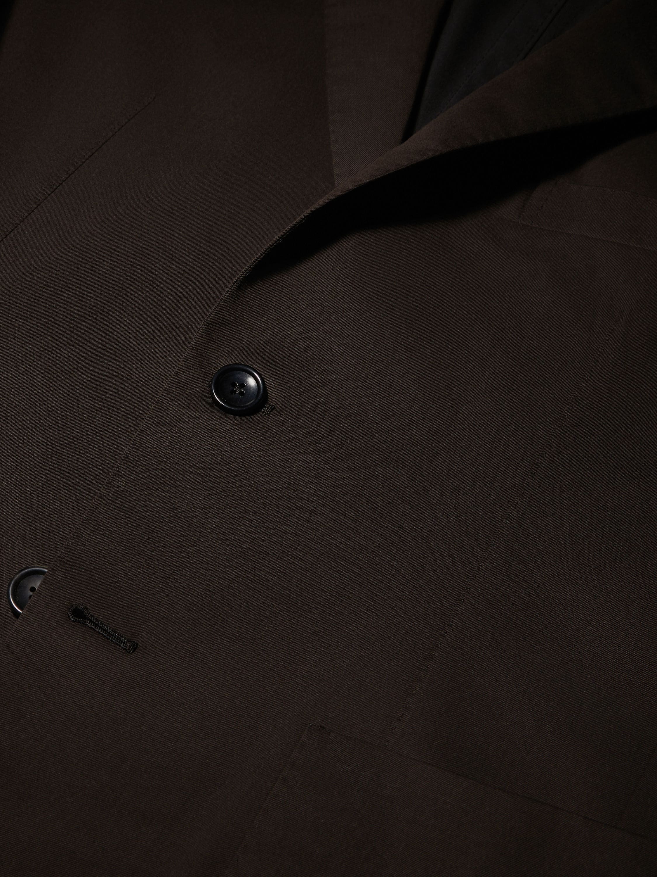 DARK BROWN CENTOVENTIMILA COTTON AND WOOL JACKET - 3