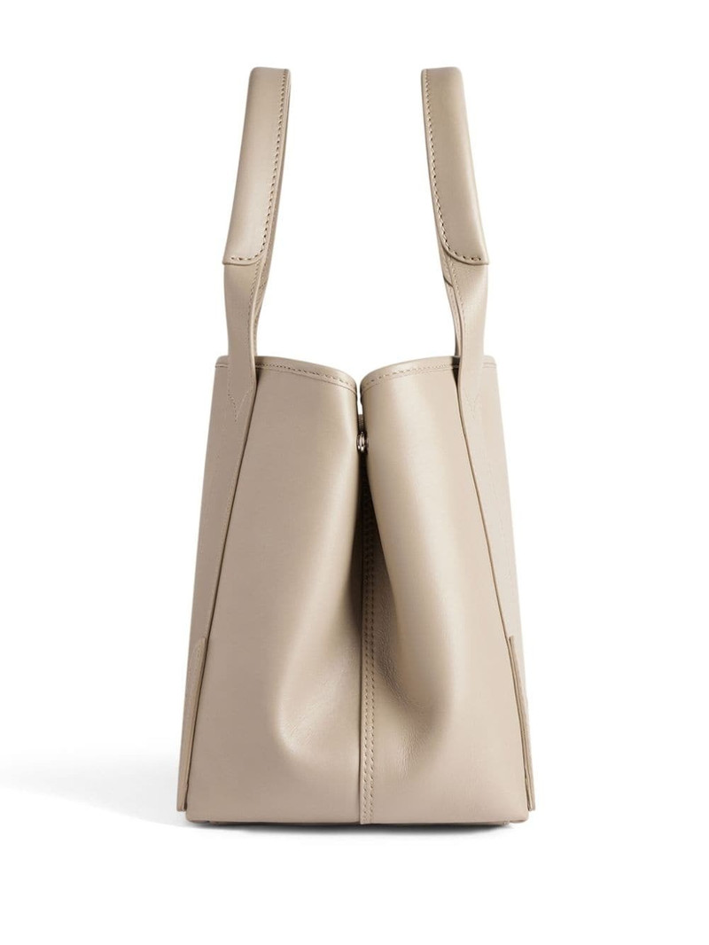 embossed-logo leather tote bag 4