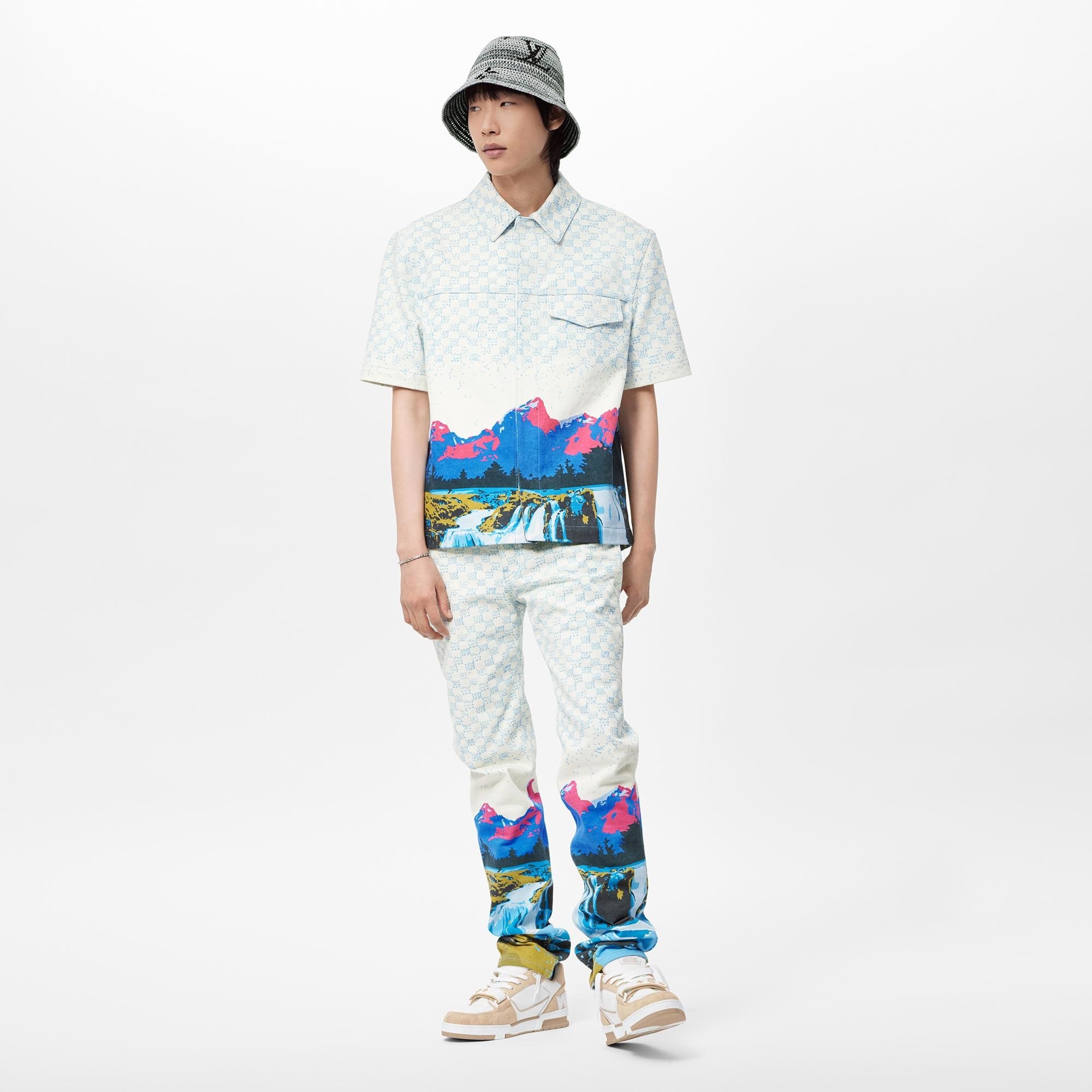 Landscape Short-Sleeved Denim Shirt - 2