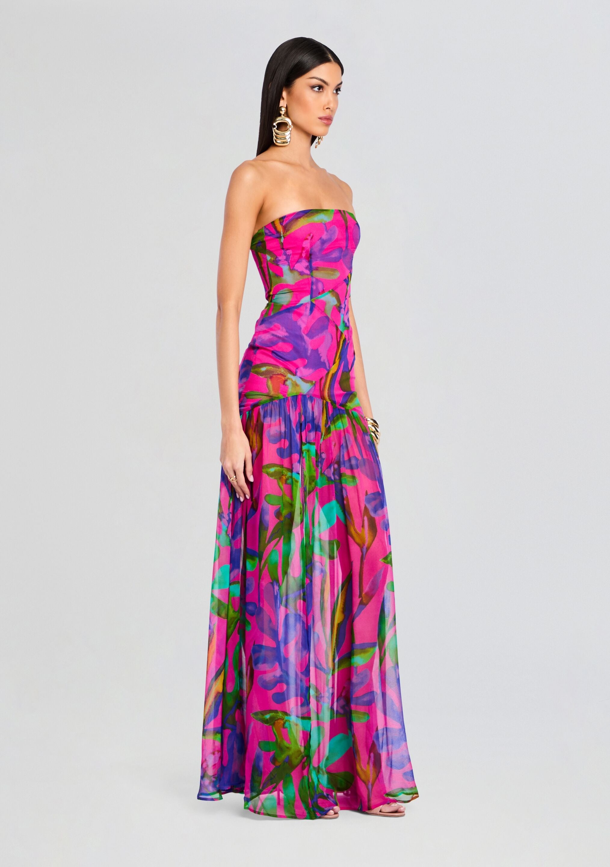 NICOLE SILK CHIFFON DRESS - 3