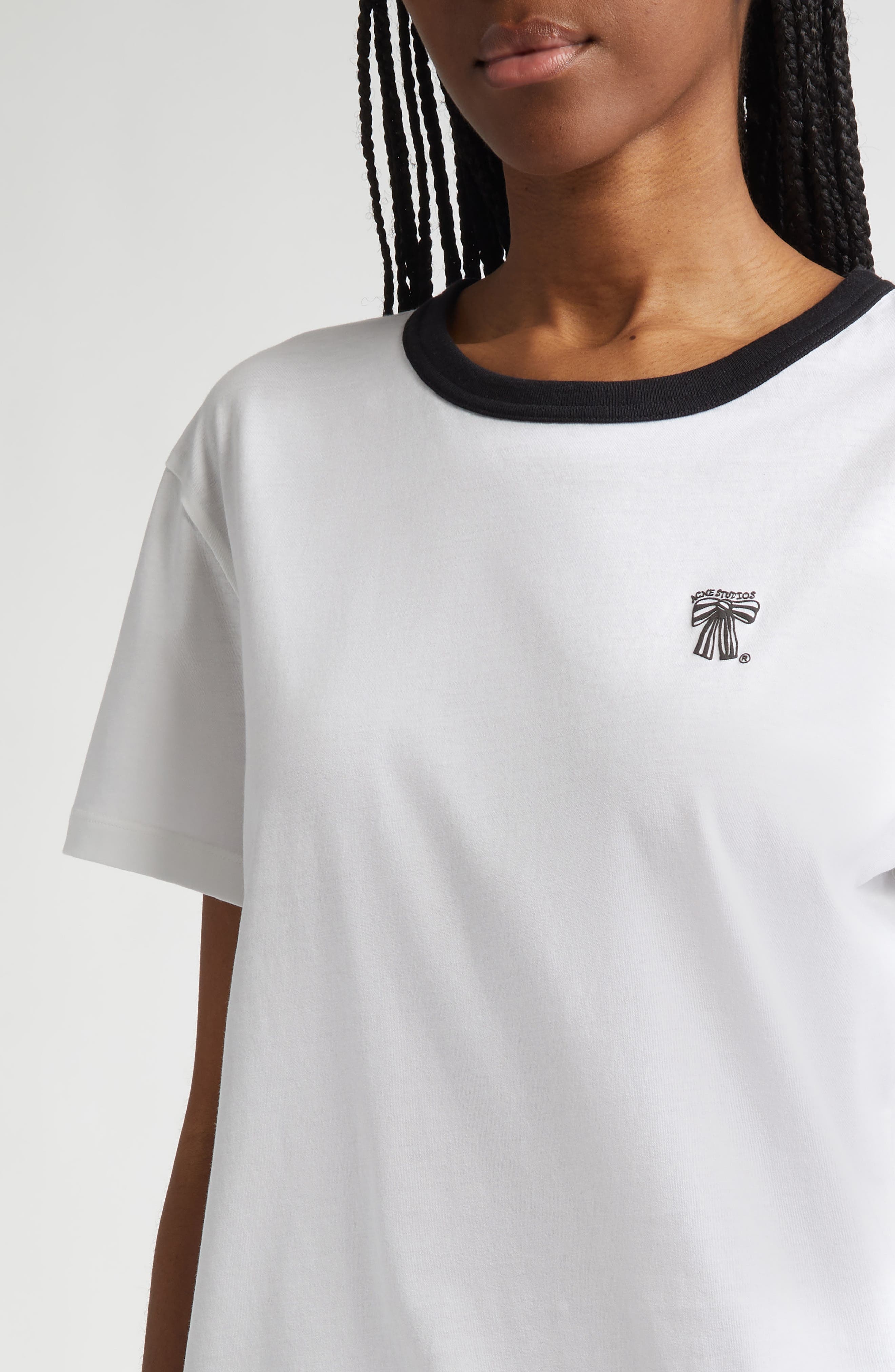 Acne Studios Floragatan 13 Eram U Bow Ringer T-Shirt in Optic White 183 at Nordstrom - 4