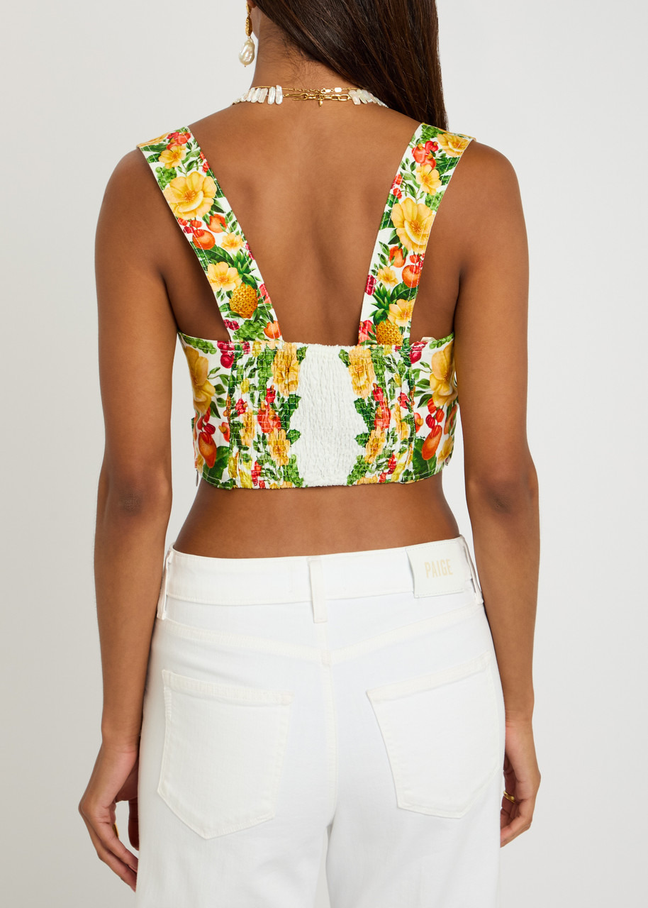 Farm Rio Picnic Flowers Printed Linen top - 3