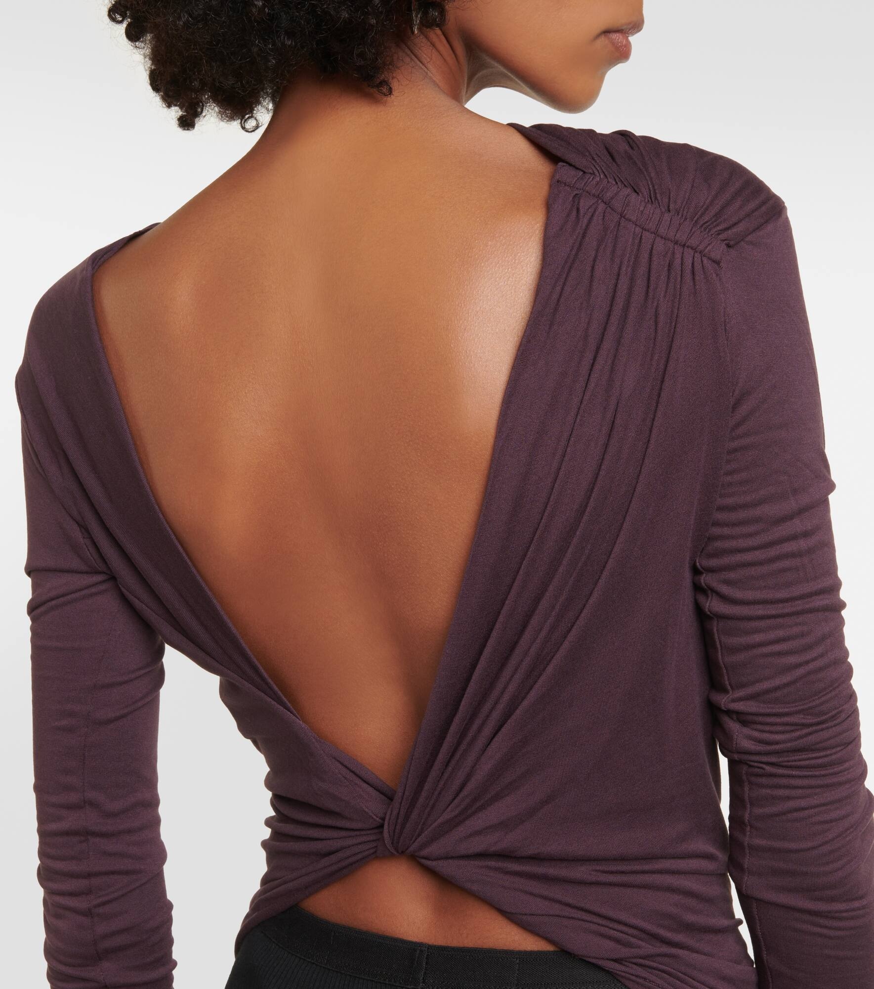Lilies draped jersey top - 5