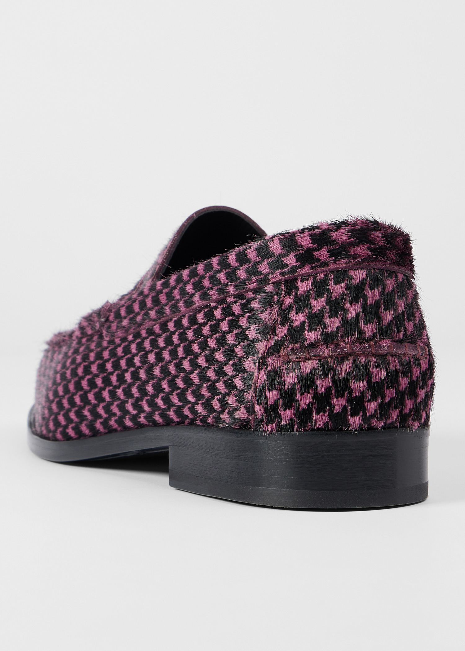 Purple Houndstooth 'Lido' Loafers - 3