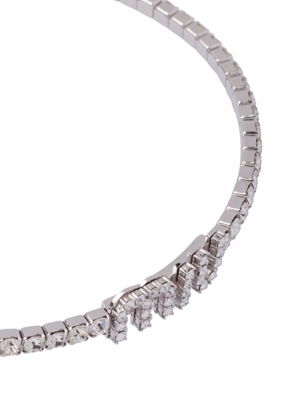 crystal-embellished logo necklace - 3