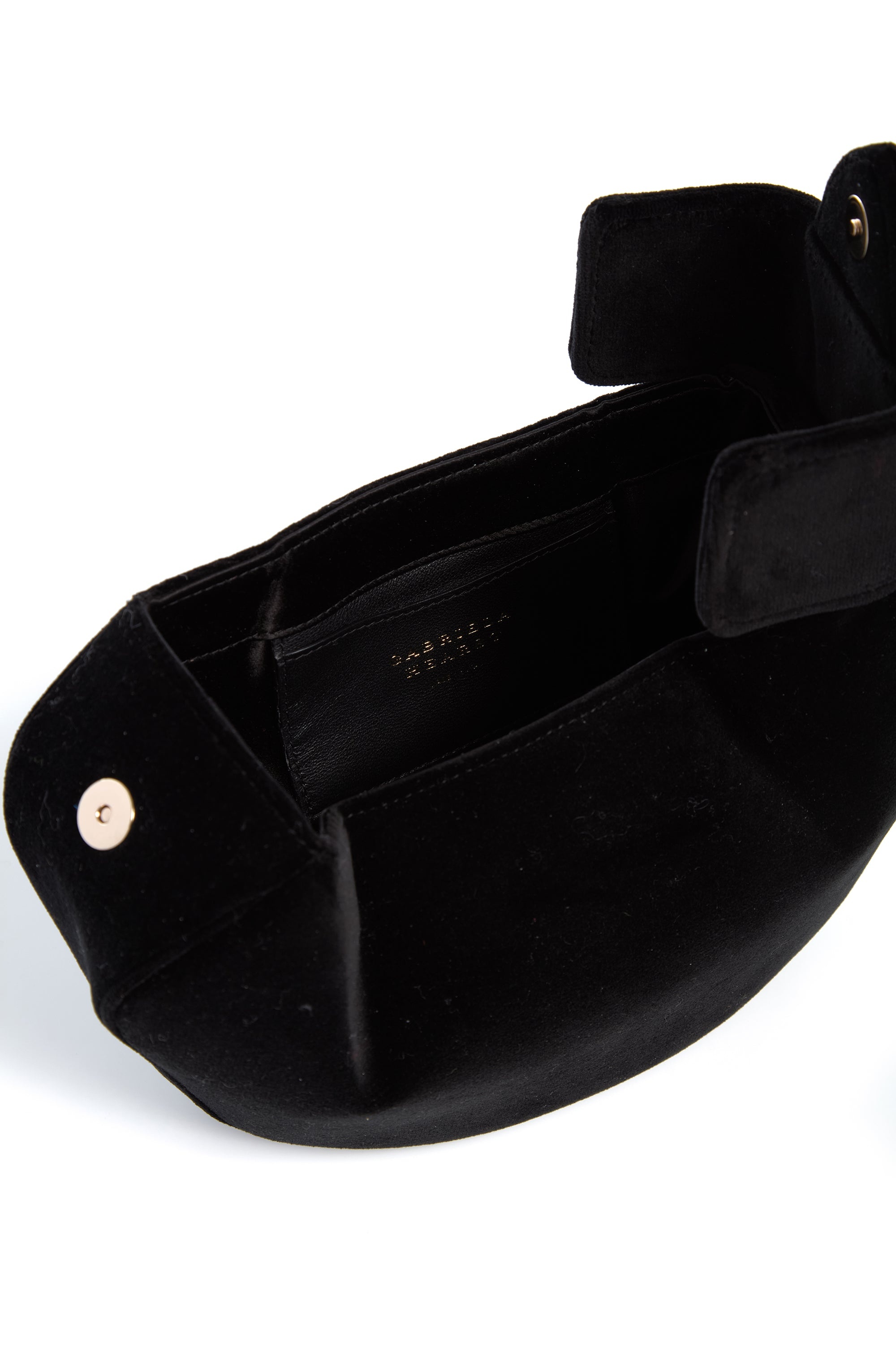 Soft Demi Clutch in Black Cotton Velvet - 4