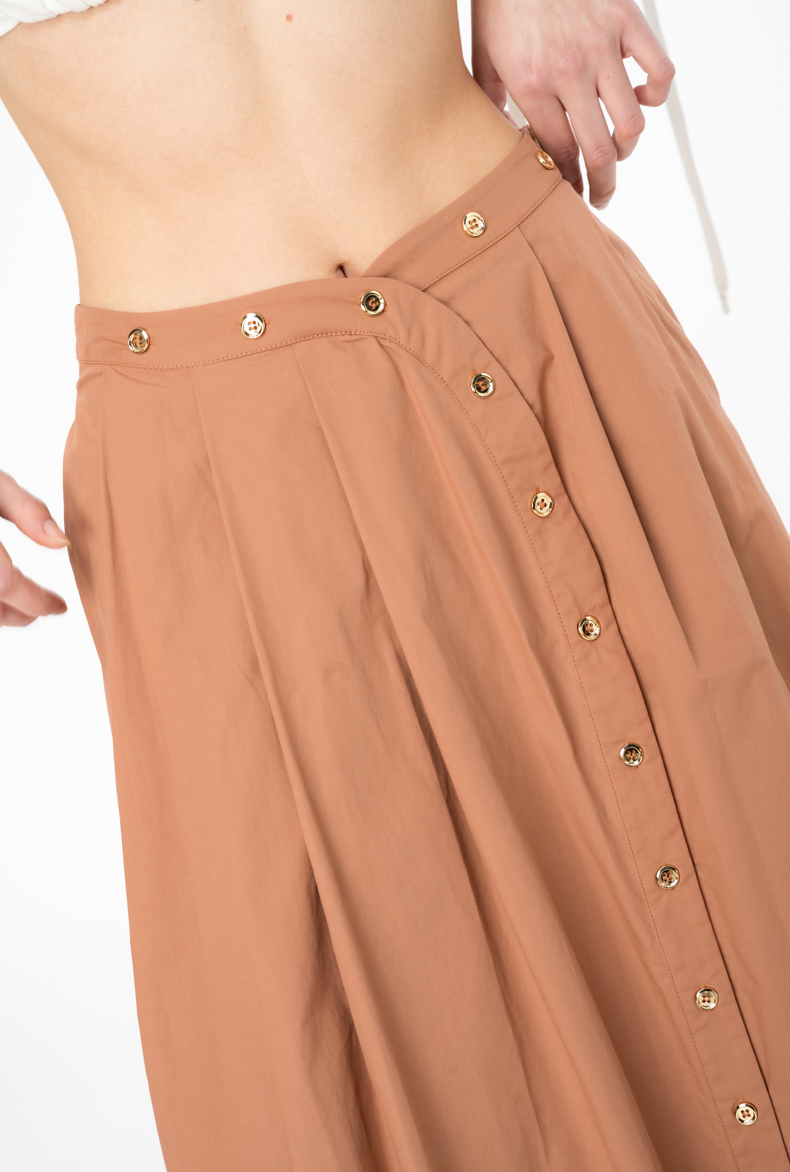POPLIN SKIRT WITH METAL BUTTONS - 4