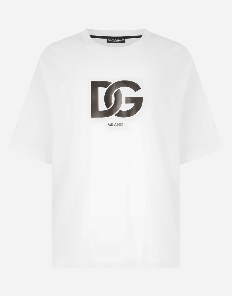 Cotton T-shirt with DG logo print - 3