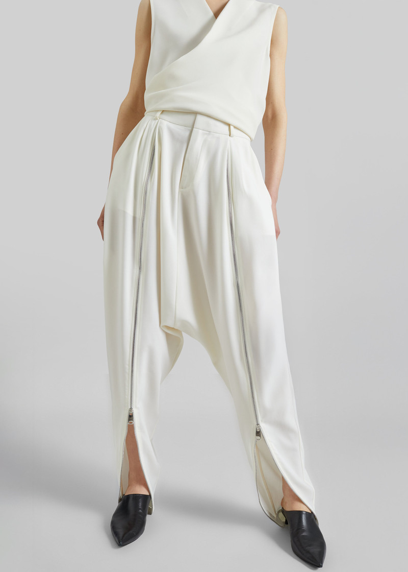Coperni Double Zipped Sarouel Pants - White 6