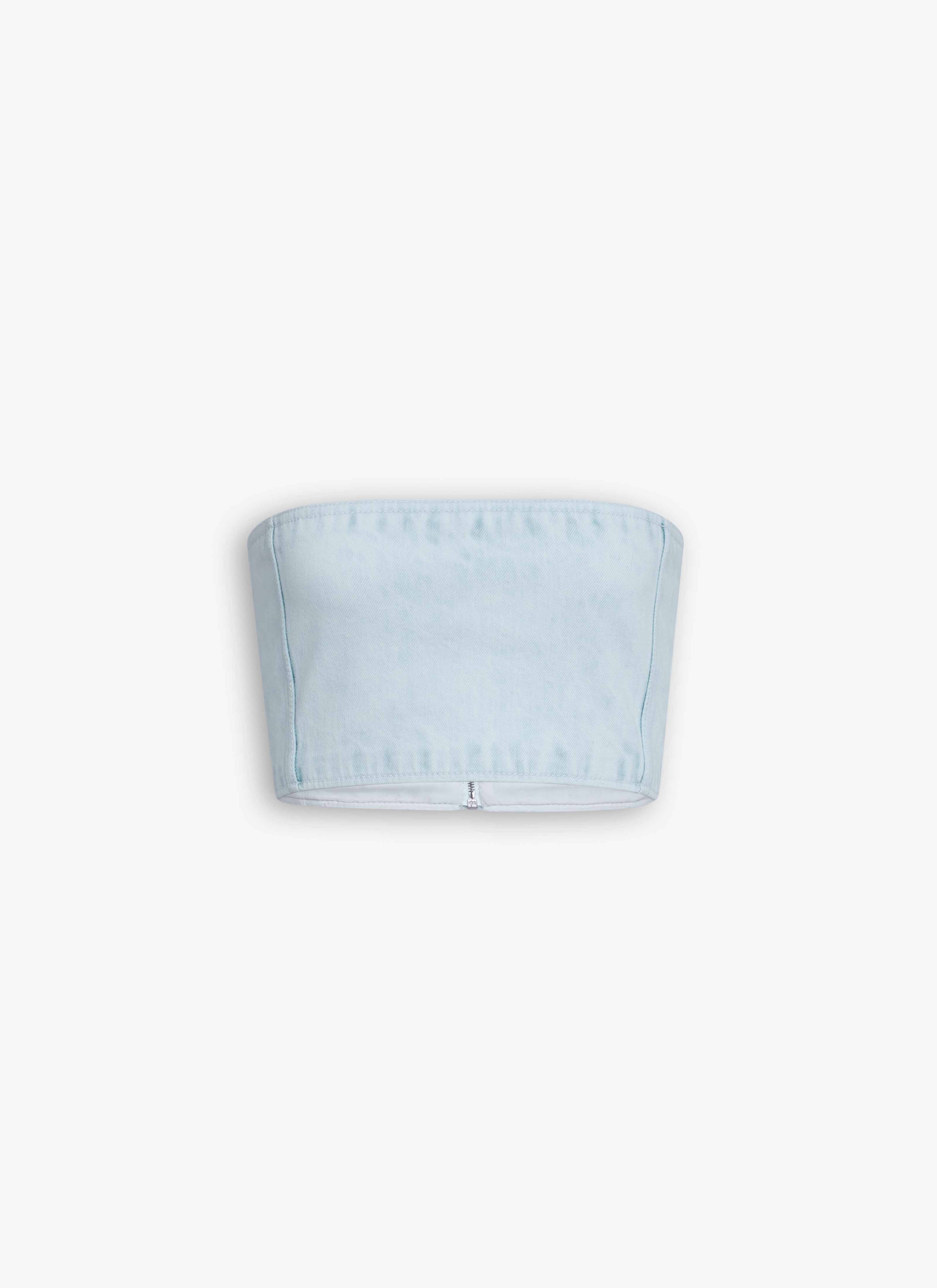 DENIM BUSTIER TOP - 1