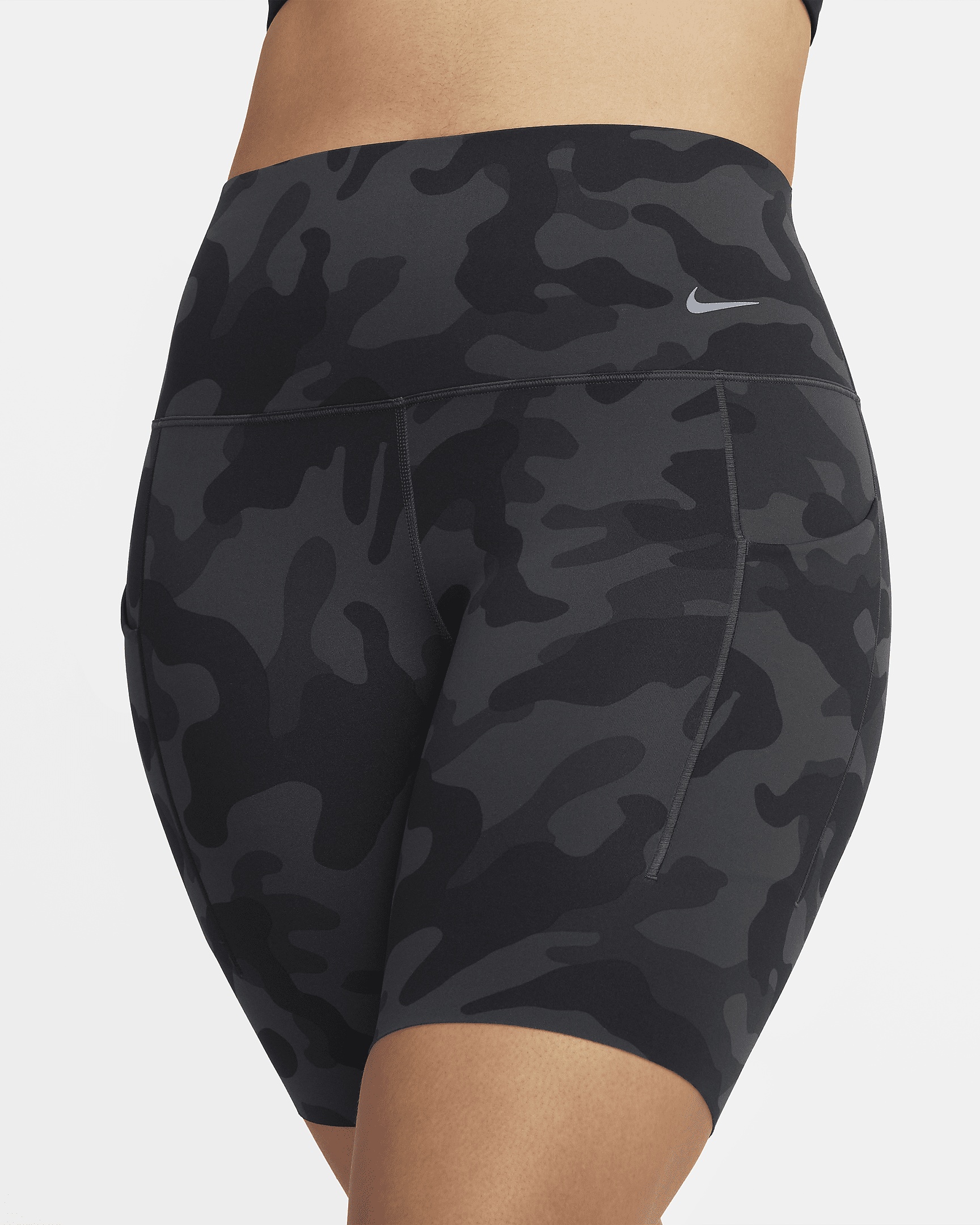 Nike Universa Women's Medium-Support High-Waisted 8" Camo Biker Shorts with Pockets - 4