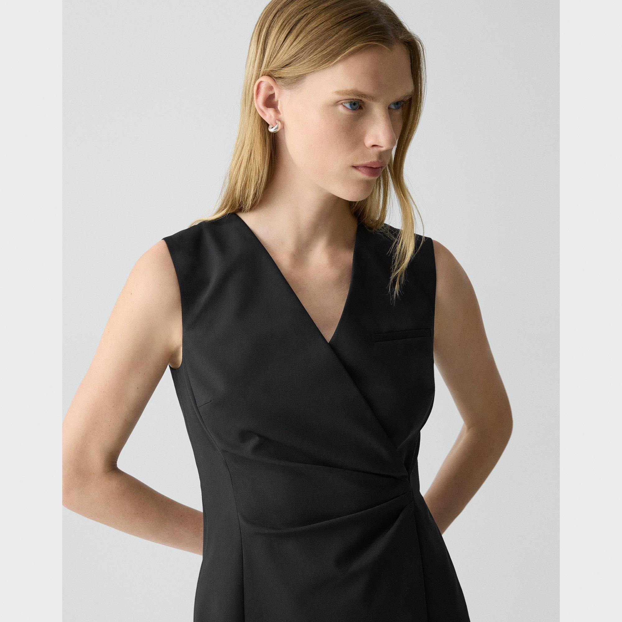 Wrap Blazer Dress in Stretch Wool - 5