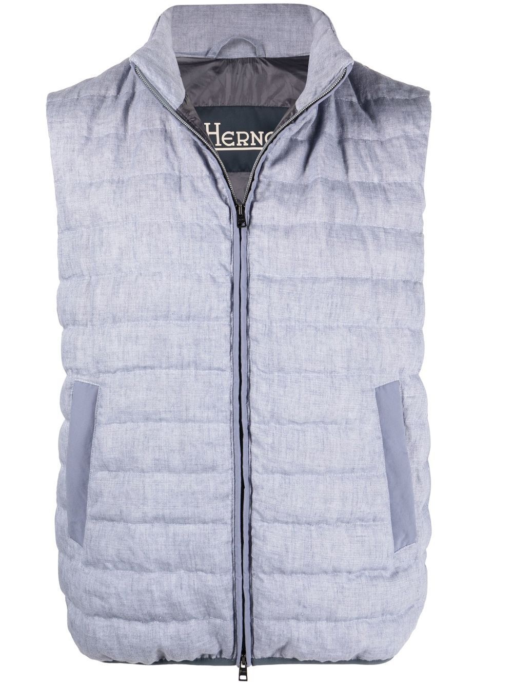 zip-front sleeveless padded gilet - 1