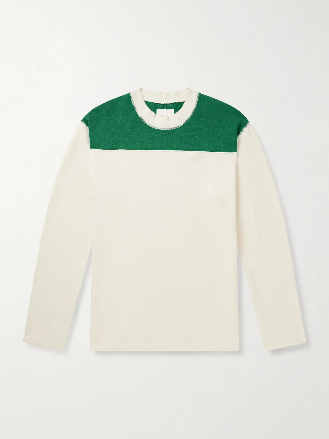 Two-Tone Cotton-Jersey T-Shirt - 1