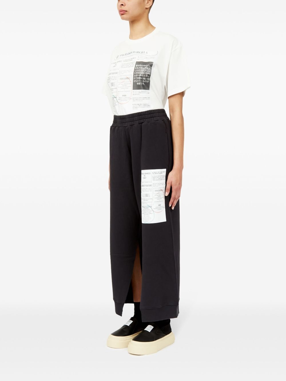 numbers-motif flared trousers - 6