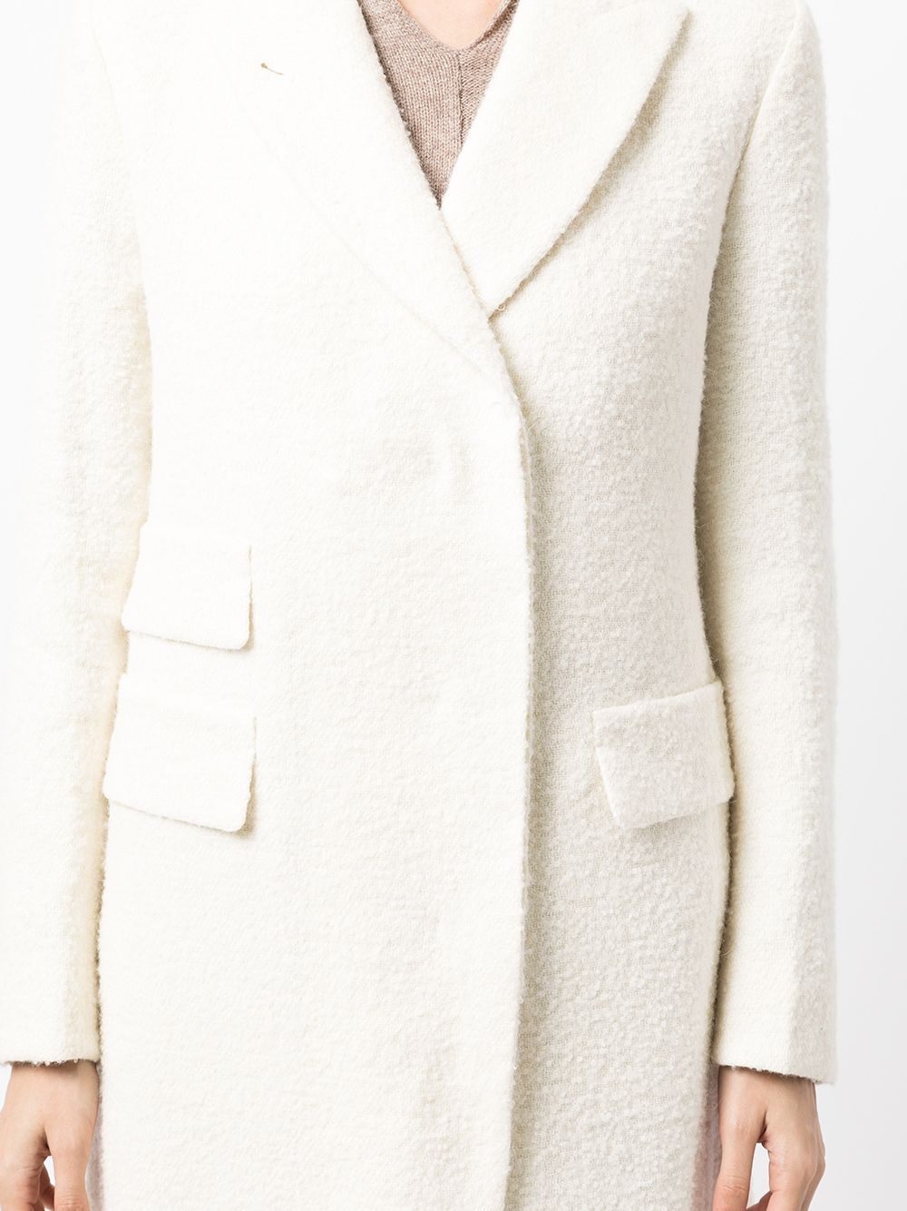 ivory buttoned coat - 5