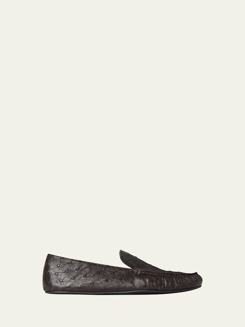 Leo Ostrich Leather Slippers 1