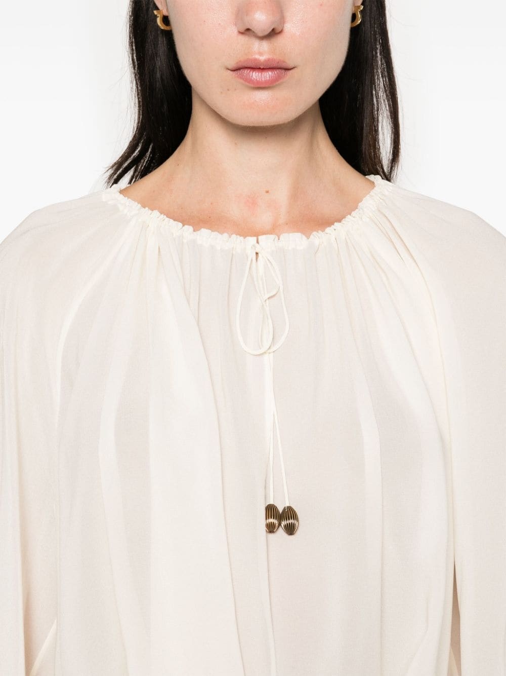 gathered silk blouse - 5