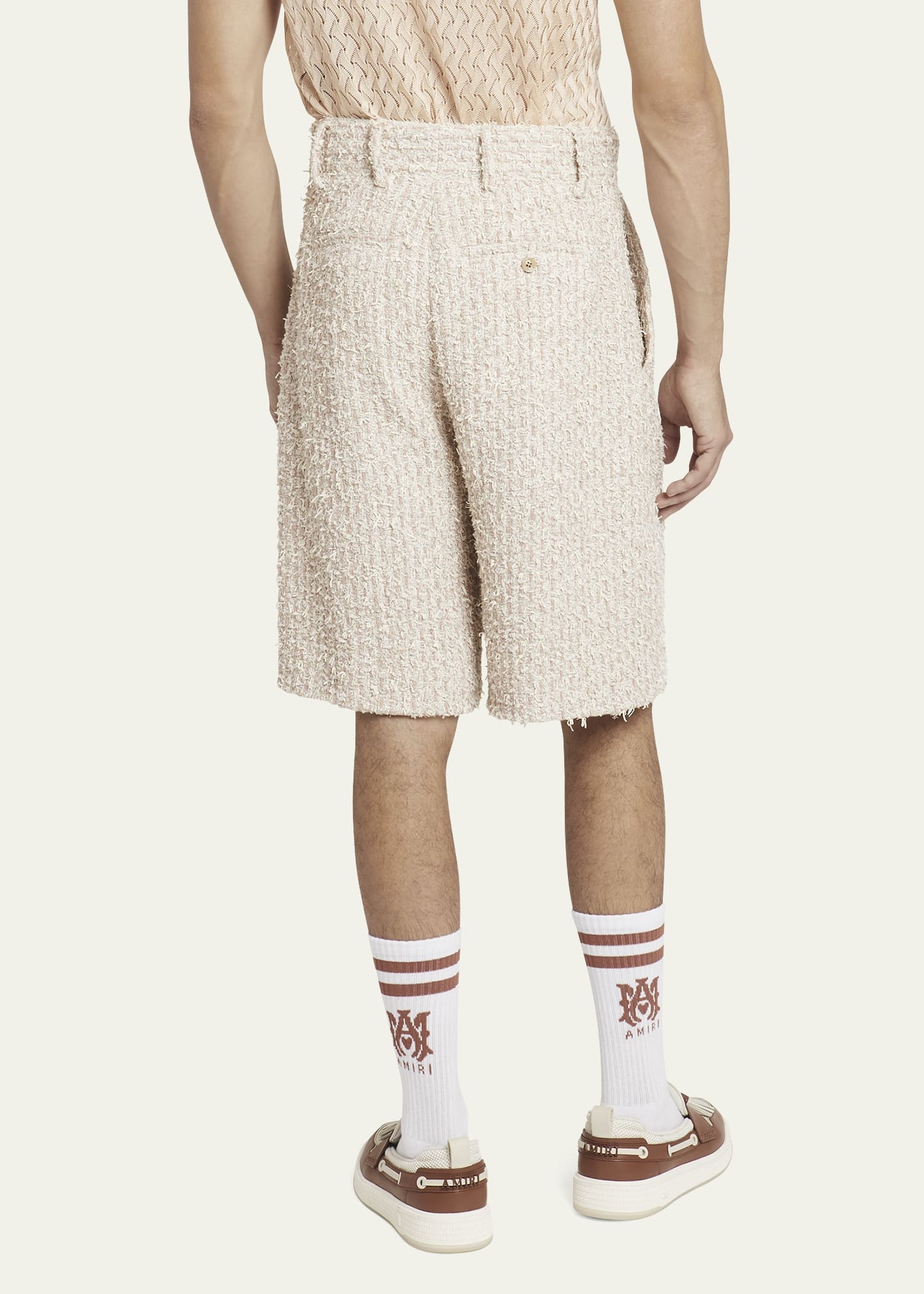 Men's Boucle Tweed Skater Shorts - 3