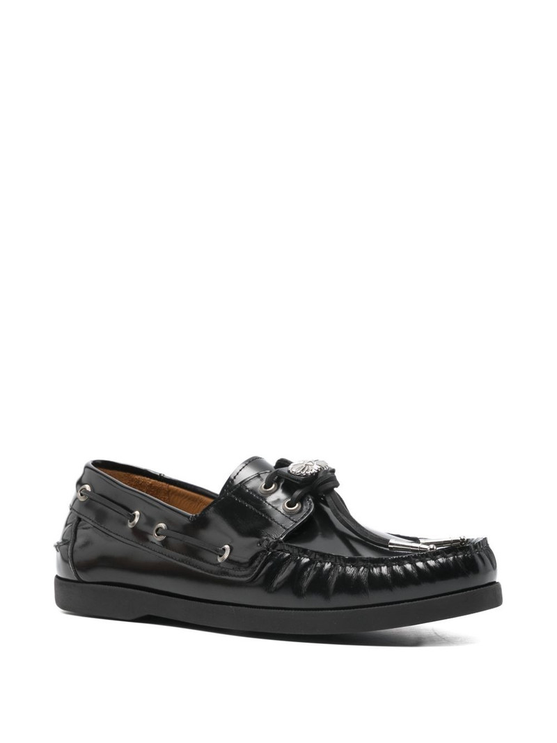 TOGA VIRILIS embellished leather boat shoes outlook