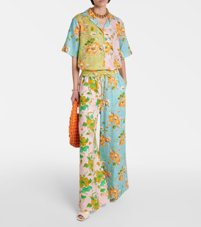 ALÉMAIS Floral linen wide-leg pants outlook