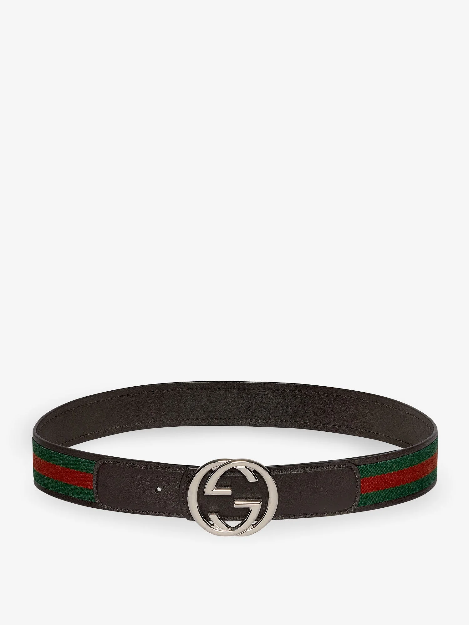 Gucci Web Fabric And Leather Belt - 1