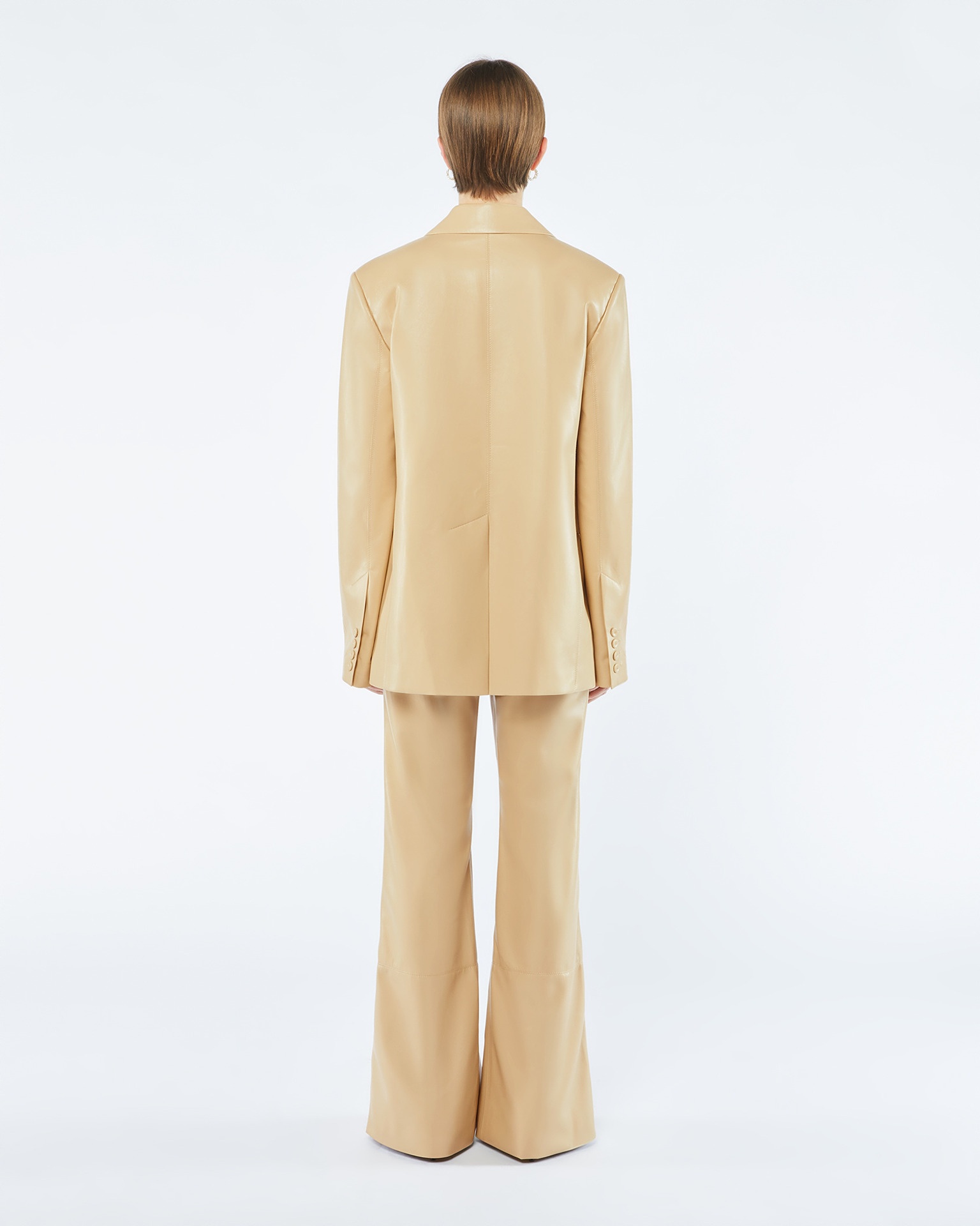 KARO - OKOBOR™ alt-leather blazer - Almond - 4