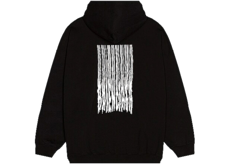 BALENCIAGA Balenciaga Women Barcode Logo Cotton Hoodie Black outlook