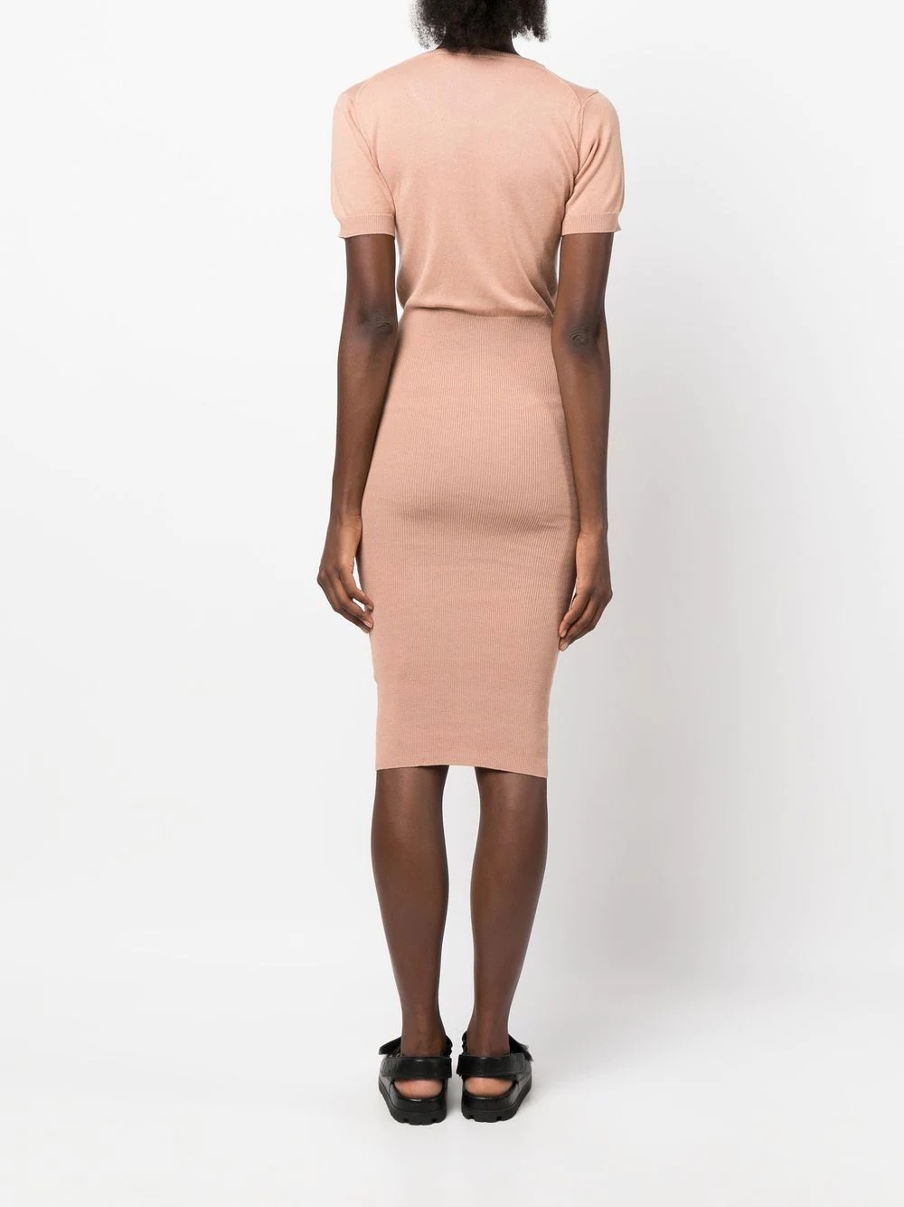 Orb-logo knitted midi dress - 4