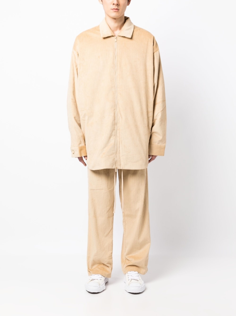 corduroy zip-up shirt jacket - 2