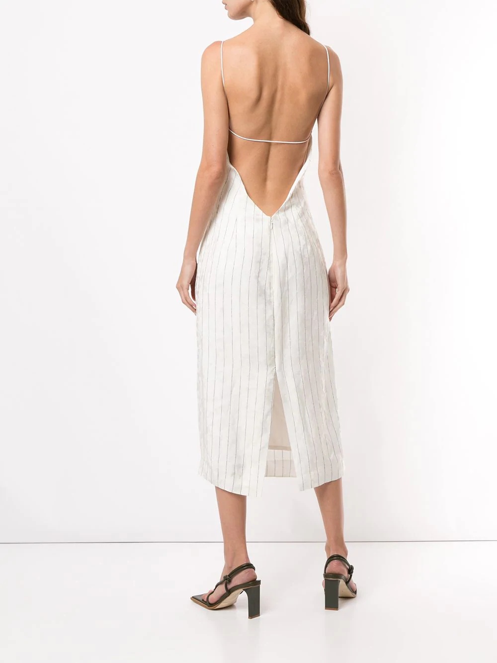 pinstripe slip dress - 4