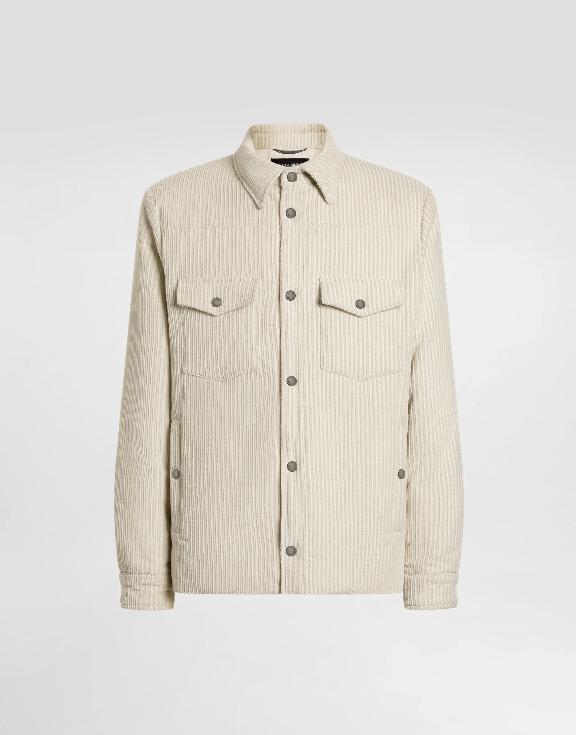 Plain velvet jacket with fur collar - 1